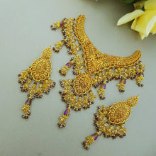 Shimmering Gold Plated Bridal Necklace
