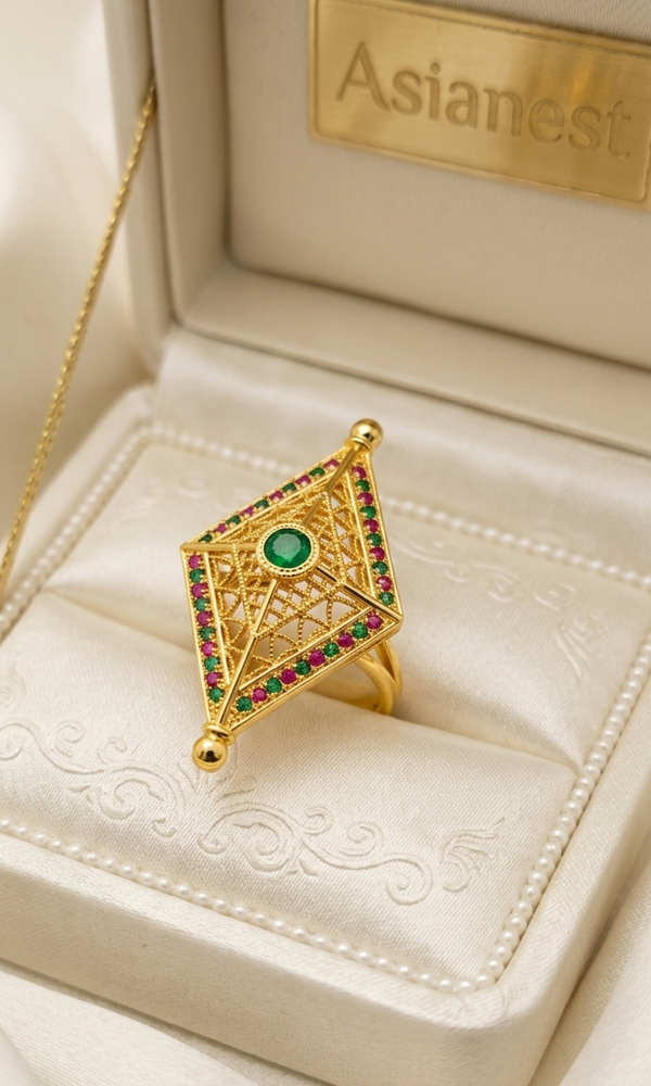 Radiant Luxe Gold Ring | Stylish Champ Elegant Jewelry for Girls