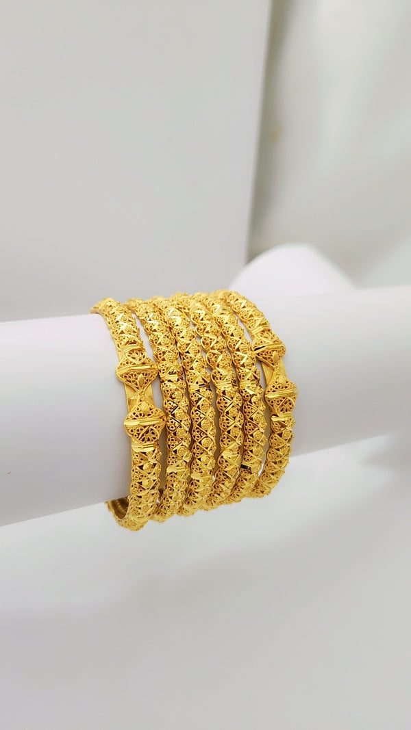 Golden Majesty Bangles | Classic Heritage Charm